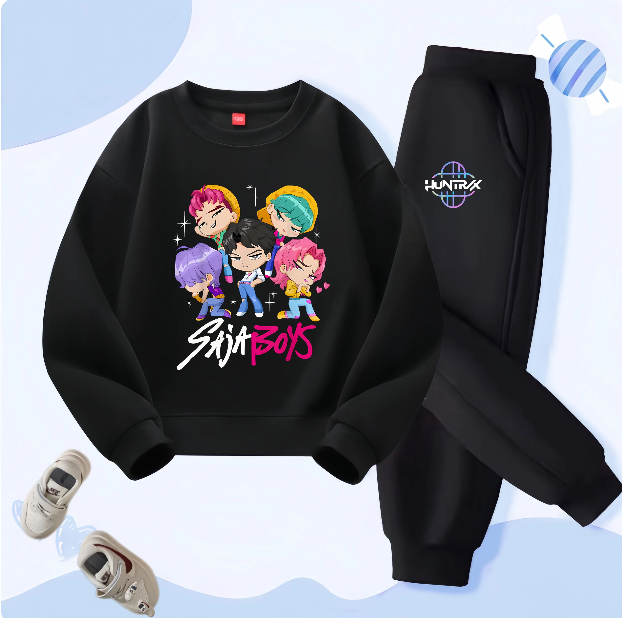 KPop Toddler Trendy Outfit Letter Print Sweatshirt + Leggings Set