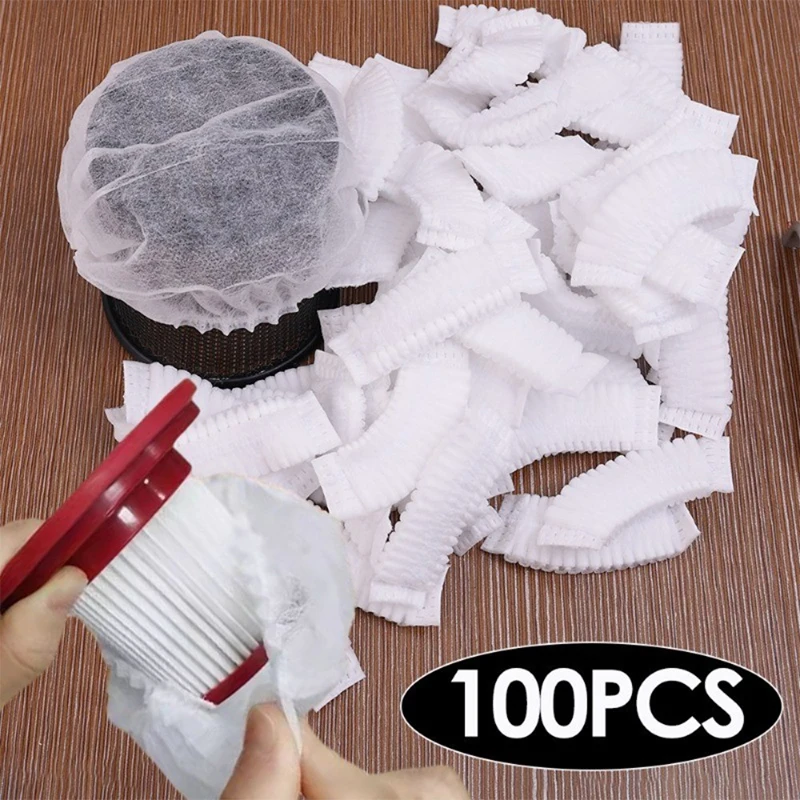 100Pcs Disposable Home Vacuum Cleaner Filter Mesh Durable Mesh Net Dust Collection Filter Cover Accessories for Vacuum Cleaner