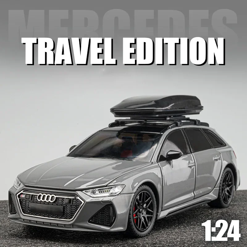 1:24 Audi RS6 TRAVEL EDITION High Simulation Diecast Metal Alloy Model car Sound Light Pull Back Collection Kids Toy Gifts 4