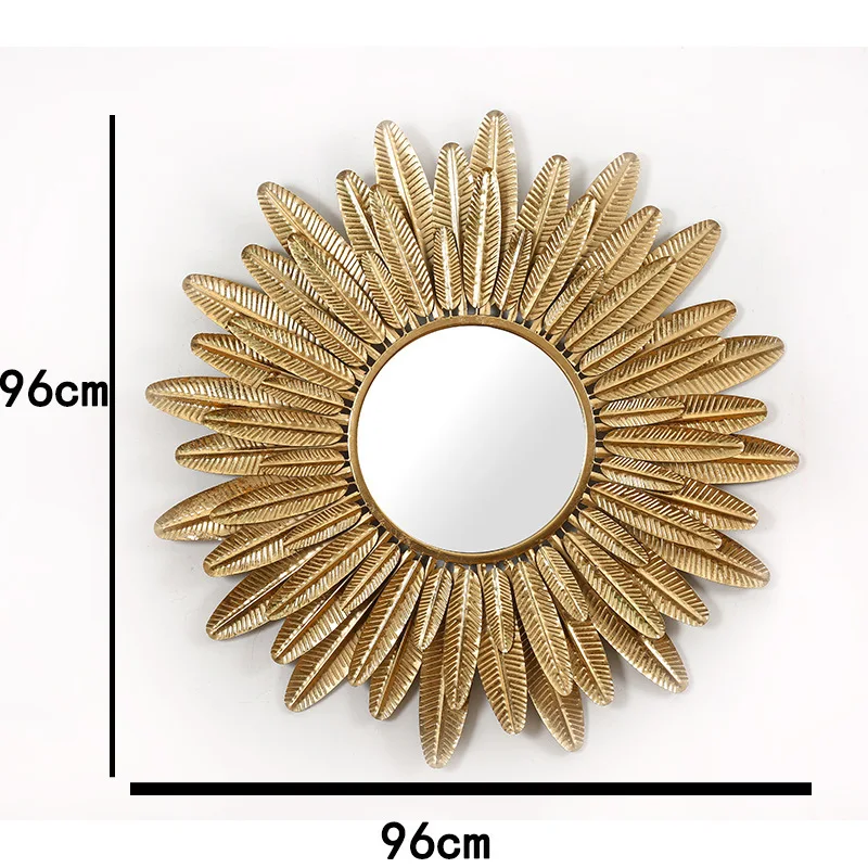 

mirror Round Wall hanging decoration Home stay gold mirror iron wall room decoration