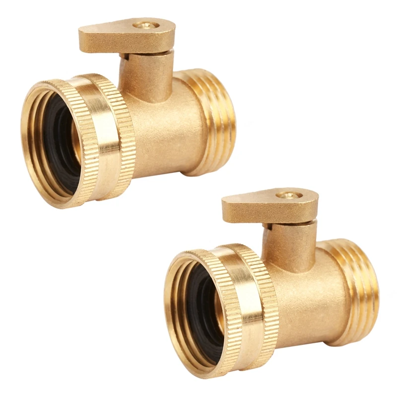 

LJL-2X 3/4 Inch Garden Hose Water Pipe Connector Brass Valve Faucet Taps Splitter With Shut Off Switch