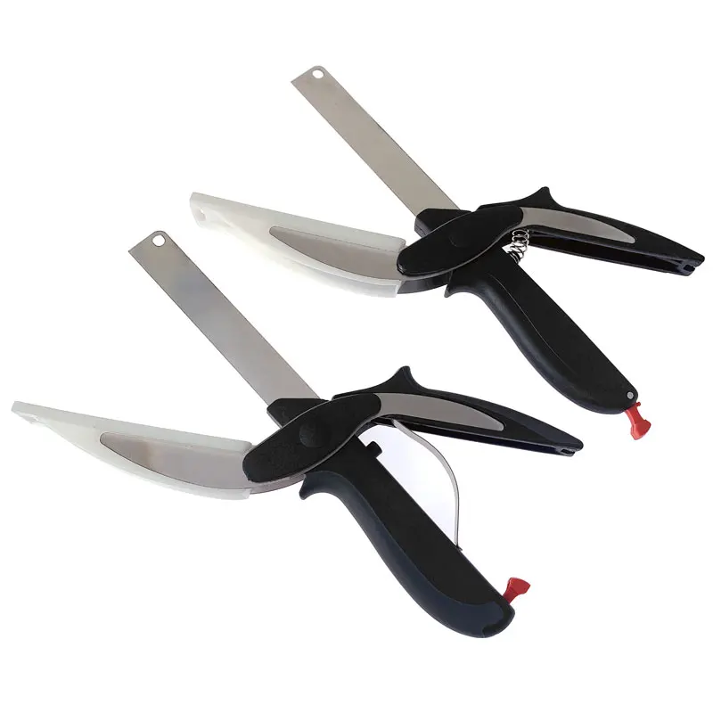 Description Picture 3 of item2 In 1 Multi Stainless Steel Shear Household Vegetable Separable Barbecue Steak Cutting Scissors Kitchen Tool Fruit Knife