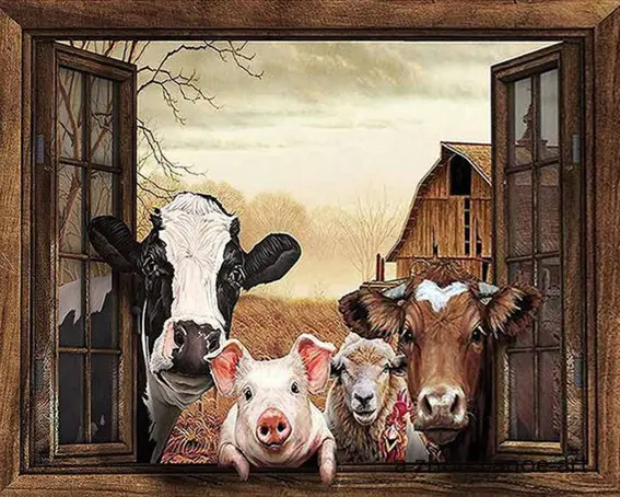 Targa Murale Quadro Quadretto En Coccio – Vache Peinte à Main – Décoration Maison Italie