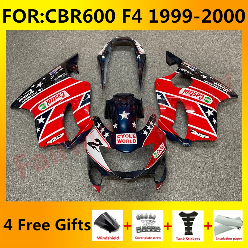 

NEW ABS Motorcycle Whole Fairings kit fit for CBR600 F4 CBR 600 99 00 CBR600F4 1999 2000 bodywork full Fairing kits red white
