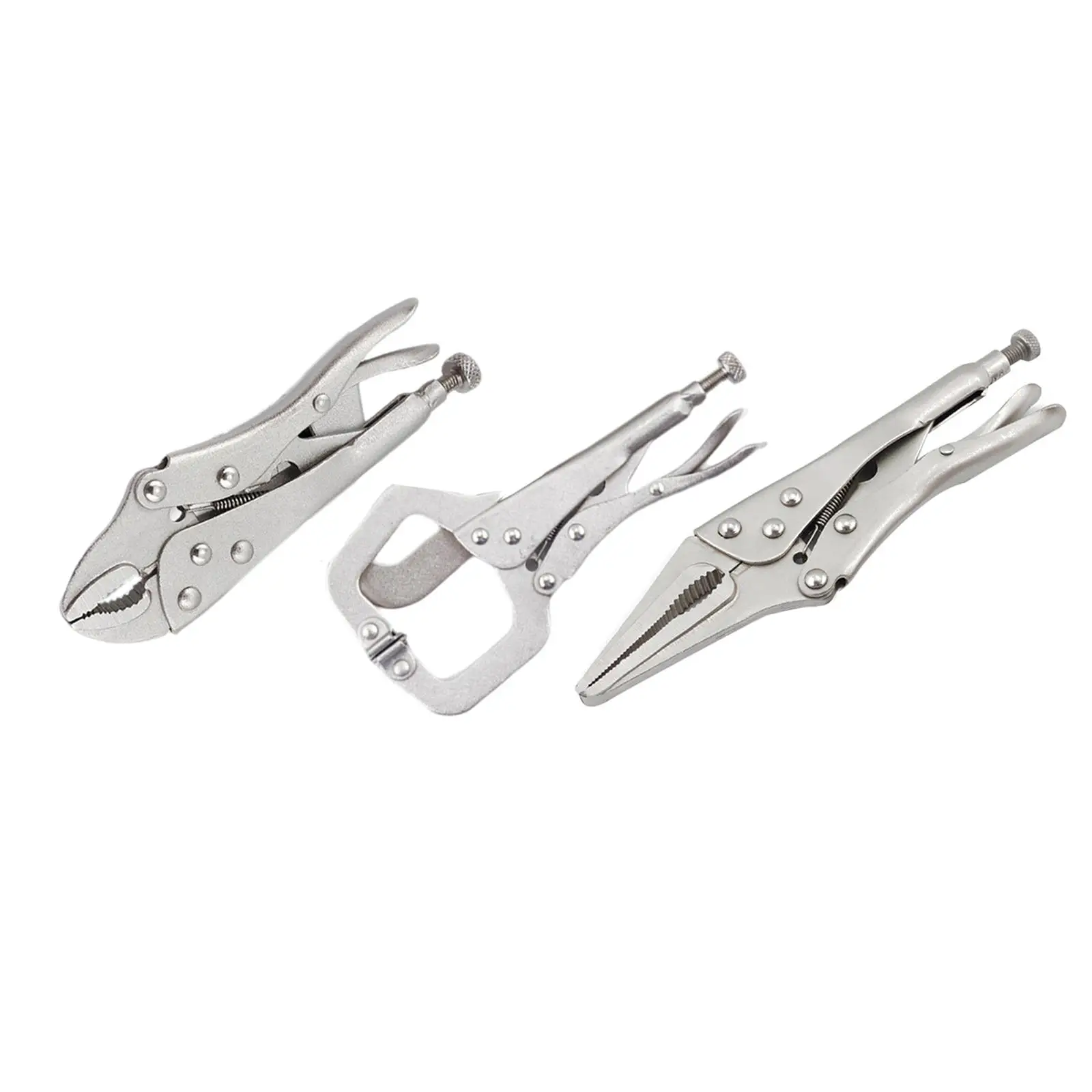 Steel Locking Pliers Ergonomic Handle Set 3x For Twisting Home Pipeline