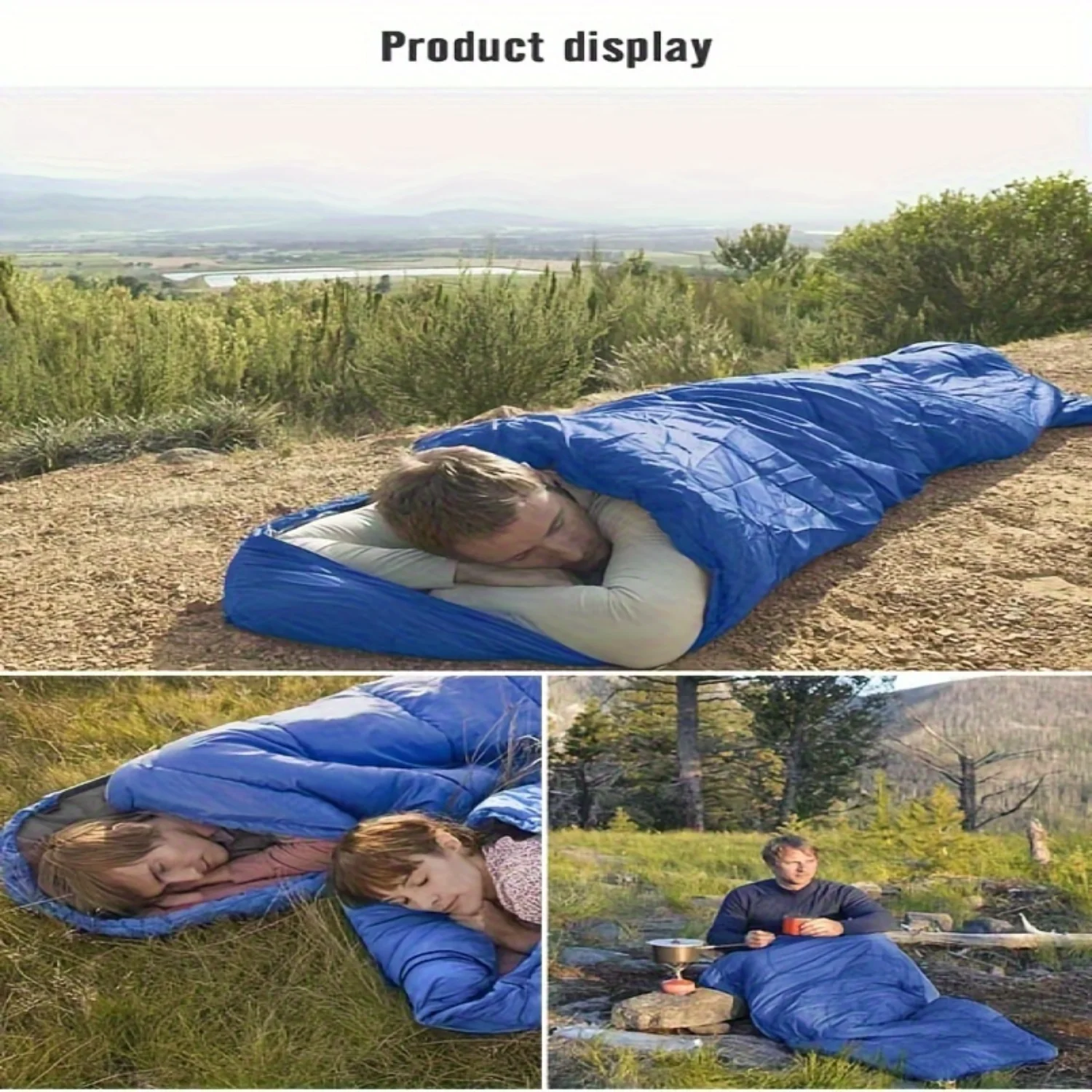 Camping Sleeping Bag For Outdoor-3 Season Summer Spring Fall-Lightweight Waterproof Sleeping Bag For Adults- Camp Gear Equip