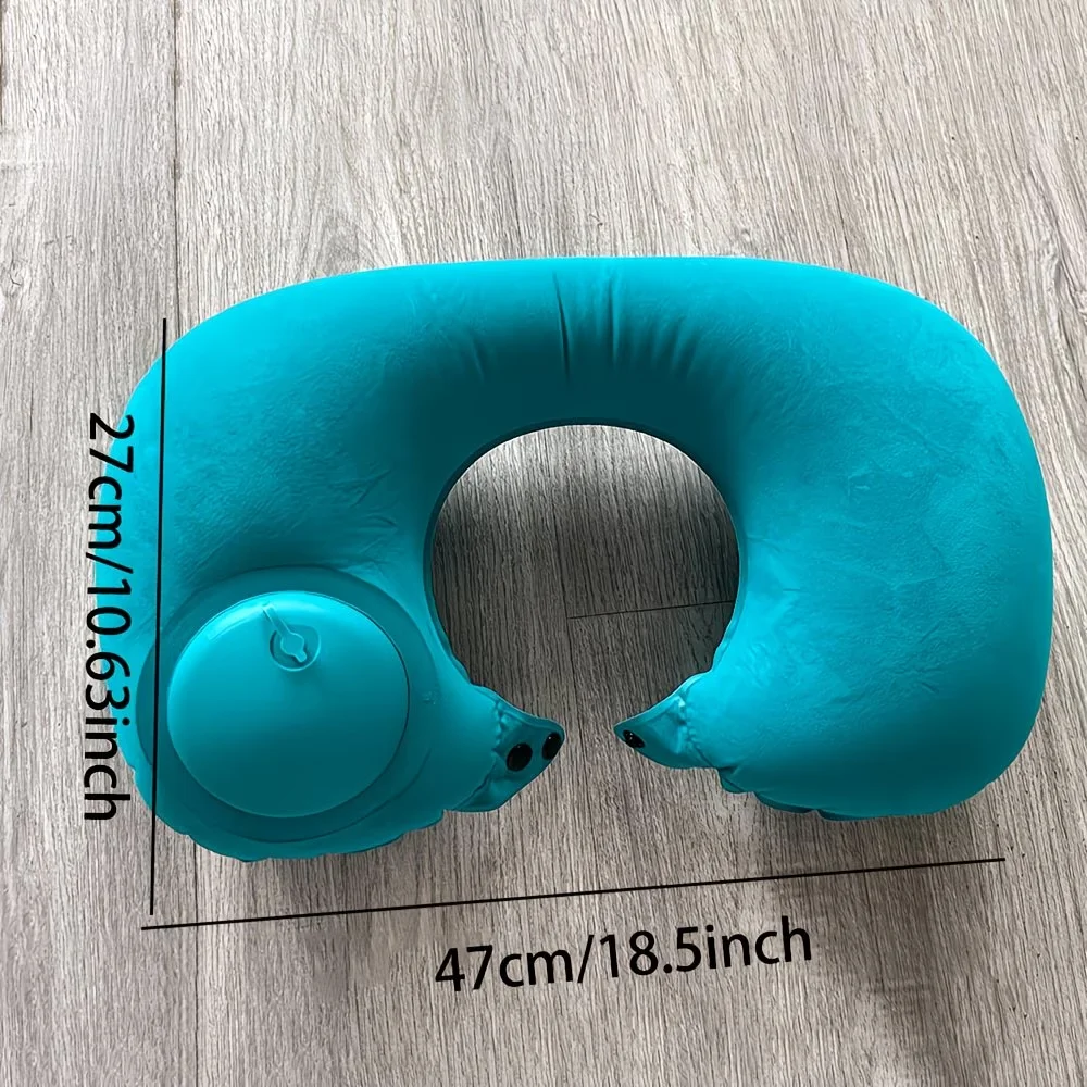 Compact Inflatable Travel Neck Pillow - U-Shaped, Hand-Washable, Portable Design