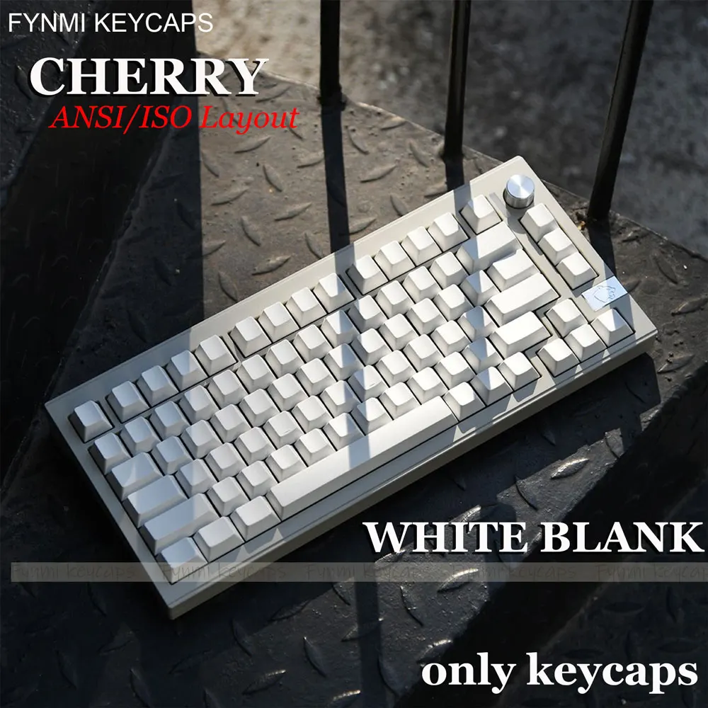 Fynmi ISO ANSI 빈 흰색 체리 프로필 PBT 키캡 61 키  146 키 원래 염료 승화 키캡