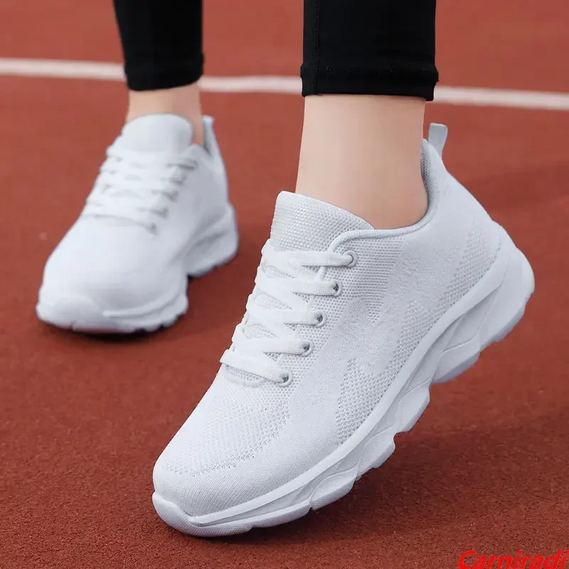 Fashion Lightweight Flying Weave Running Shoes Women Breathable Comfortable Casual Sneakers Ladies Non-slip Sports Fitness Shoes