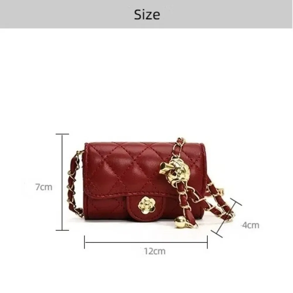 Fahsion Mini Shoulder Bag PU Leather Korean Version Crossbody Bag Chain Strap Solid Color Women's Bag Women