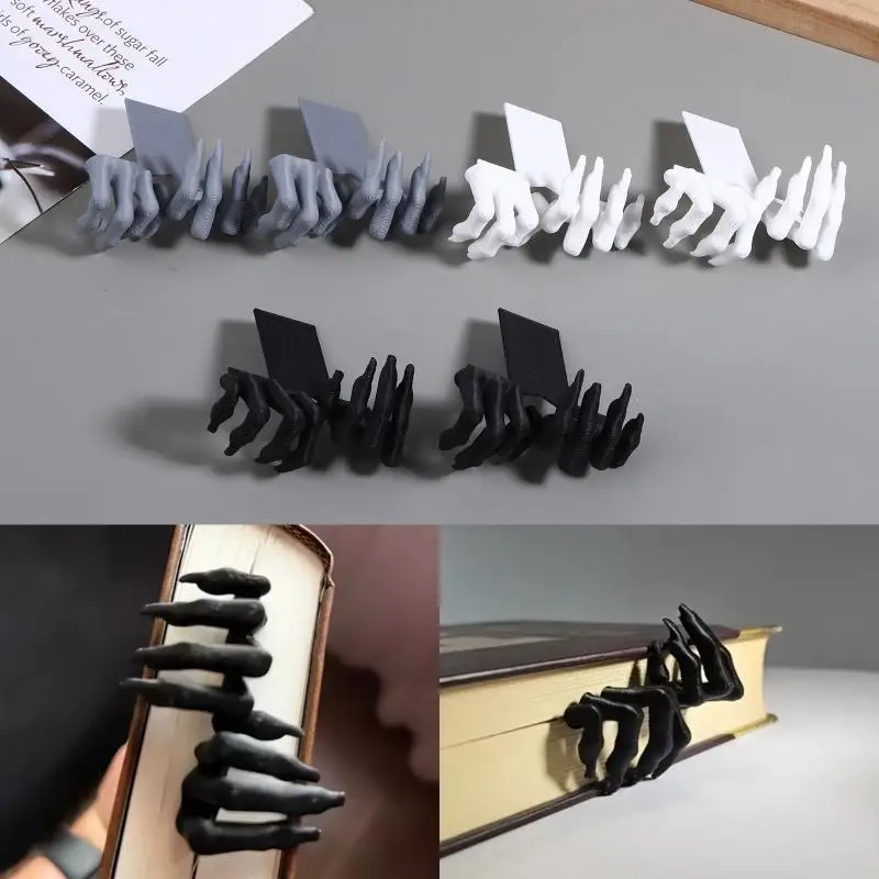 2개의 창의적인 북마크, 독특하고 개인화된 3D 프린팅 페이지 마크, 공포 분위기 디자인, 내구성 있는 소재