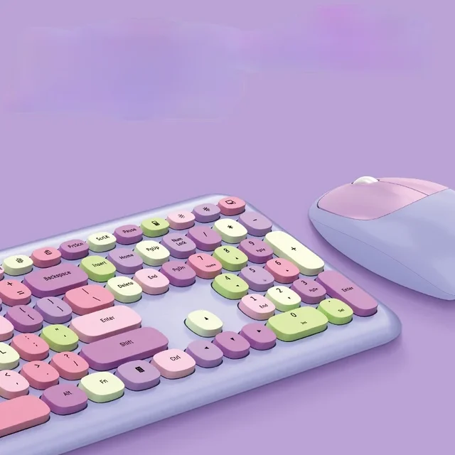 소녀의 하트를 사로잡는 마카롱 키보드와 마우스, 펑키한 오피스 슈트