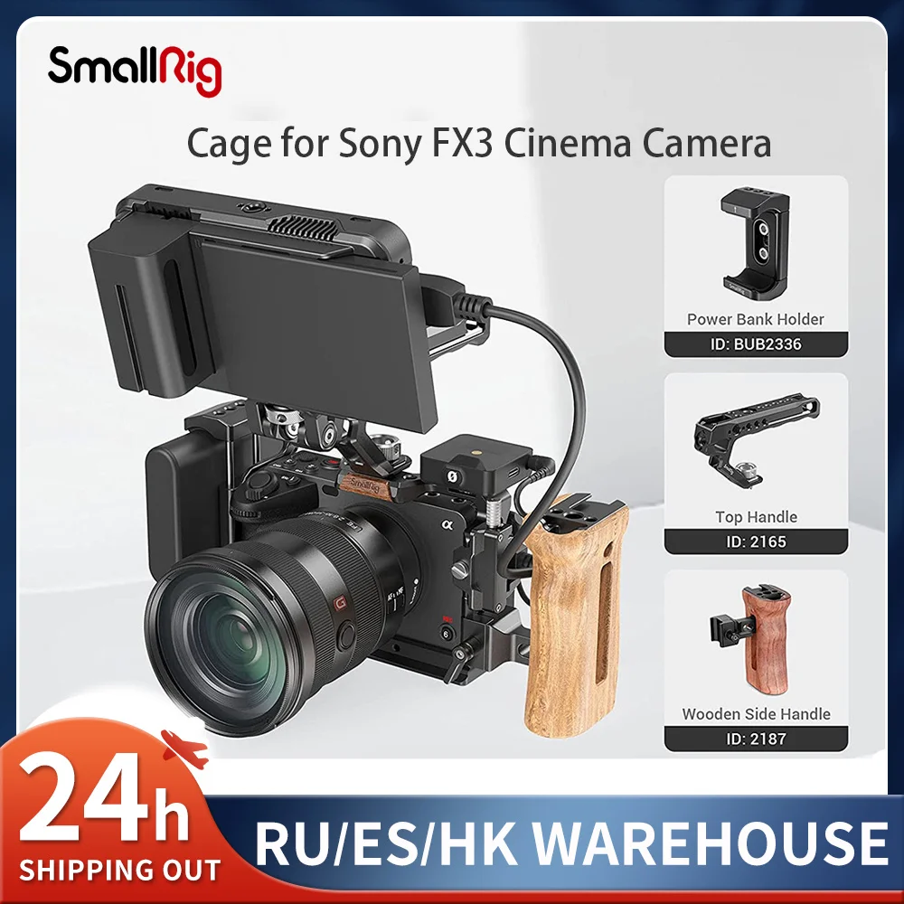 Smallrig Sony Fx3 Full Camera Cage Rig Kit Con Morsetto Per Cavo Cold Shoe & Amp Nato Rail Per Sony Fx3 Cinema Camera Kit Fai Da Te 3277