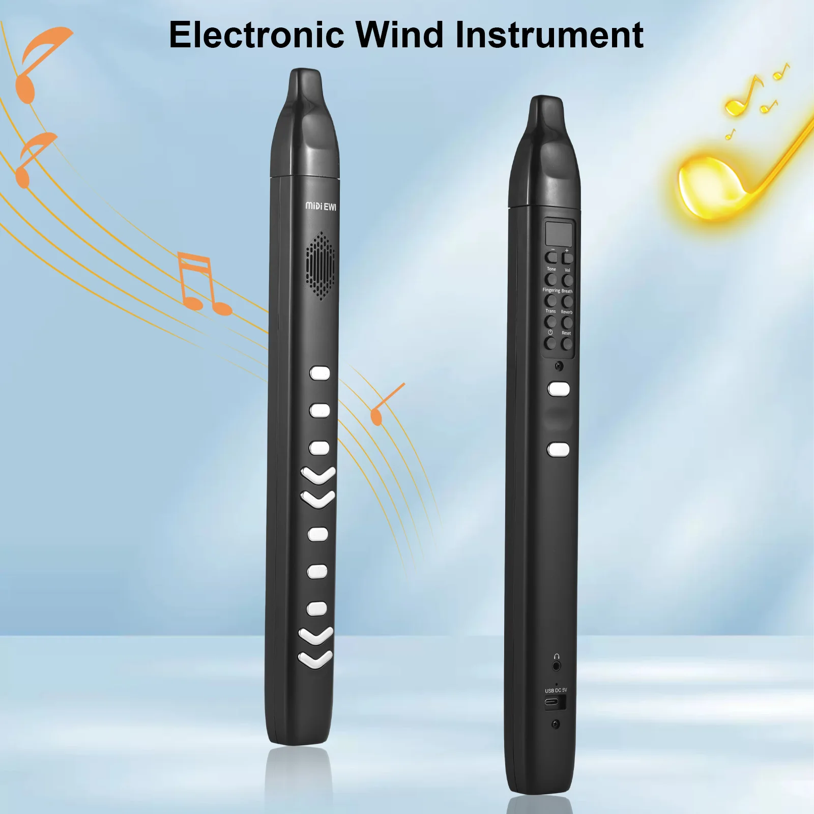 

Digital Electronic Wind Instrument Portable Synthesizer 10 Tones Adjustable Sensitivity Built-in Speaker Supports APP BT Connect