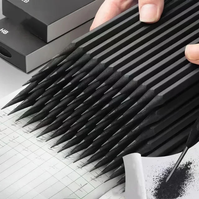 5pcs Premium HB Pencil with Eraser - Luxury Black Wood, Smooth Writing and Drawing Pencil - Durable and High-Quality, Sketching 1
