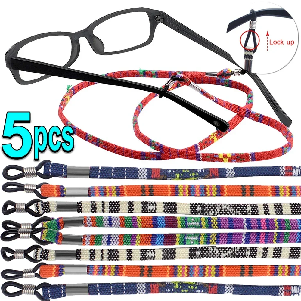 1/5 Stuks Bril Zonnebril Katoenen Hals Koord Koord Houder Riem Brillen Lanyard Houder High-End Etnisch Touw Bril Ketting