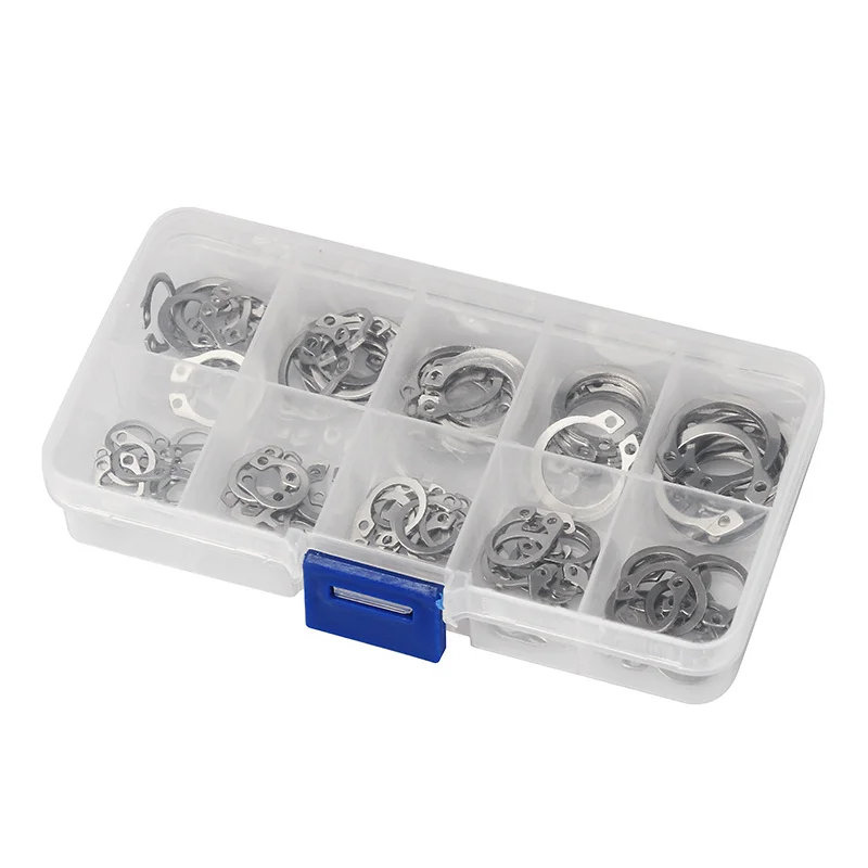 100PCS Circlip Set External/Internal Retaining C-type Cir clip Lock Snap Ring Set holes Shaft Collar Washer Stainless Steel