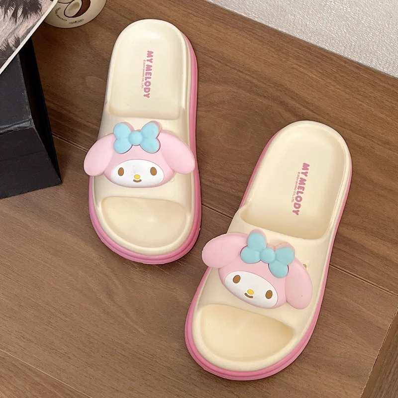 

Шлепанцы Sanrio женские стильные милые Мультяшные, домашние тапочки из ЭВА, Kuromi Melody Cinnamoroll, летние