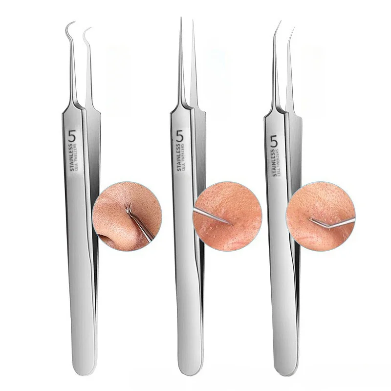 German No. 5 Cell Pimples Blackhead Clip Tweezers Beauty Face Health Salon Special Blackhead Remover Acne Needle Tool
