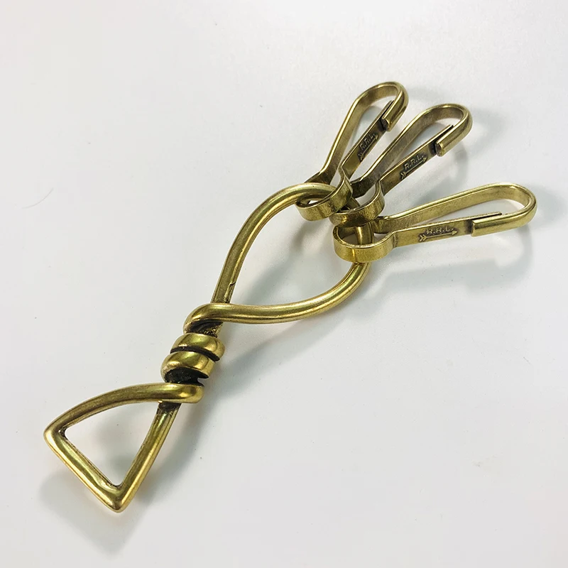 Simple Pure Copper Multi Ring Home Key Chain Men Brass Retro Car Keychain Key Ring Durable Suitable For Multiple Key