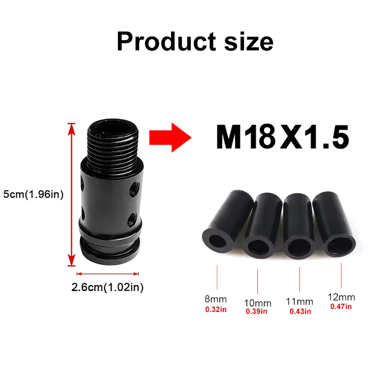 Universal Car Manual Gear Shift Knob Adapter For M18x1.5/M10x1.5
