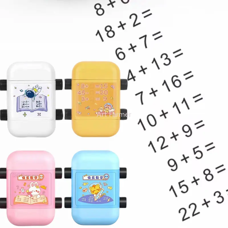 

2 in 1 Addition and Subtraction Teaching Stamps for Kids Double-Head Roller Digital Teaching Stamp Within 100 Teaching Math