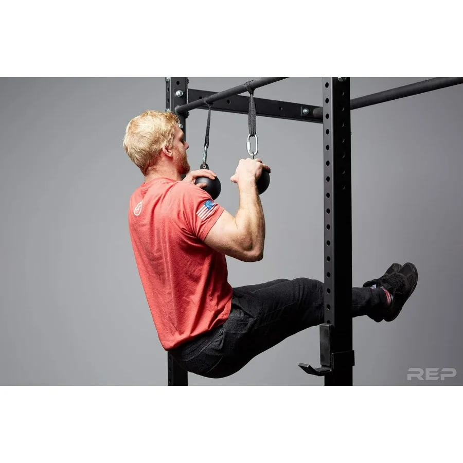 Includes Carabiner and 5" Straps Options | Forearm, Wrist & Hand Exerciser,Fitness Cannonball Grips | Pull Up & Grip Strength Tr