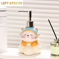 ขวดใส่สบู่เหลว ขวดใส่เจลล้างมือลายแมวเพิร์ล ขวดกดลายการ์ตูนน่ารัก ขวดใส่โลชั่น ขวดใส่แชมพู 1