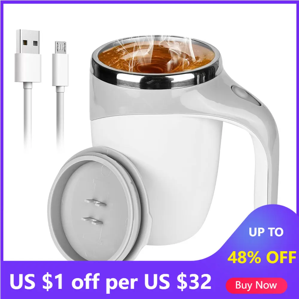Rechargeable Automatic Stirring Cup Coffee Cup Electric Stirring Cup Lazy  Milkshake Rotating Magnetic Water Cups Smart Mixer - AliExpress