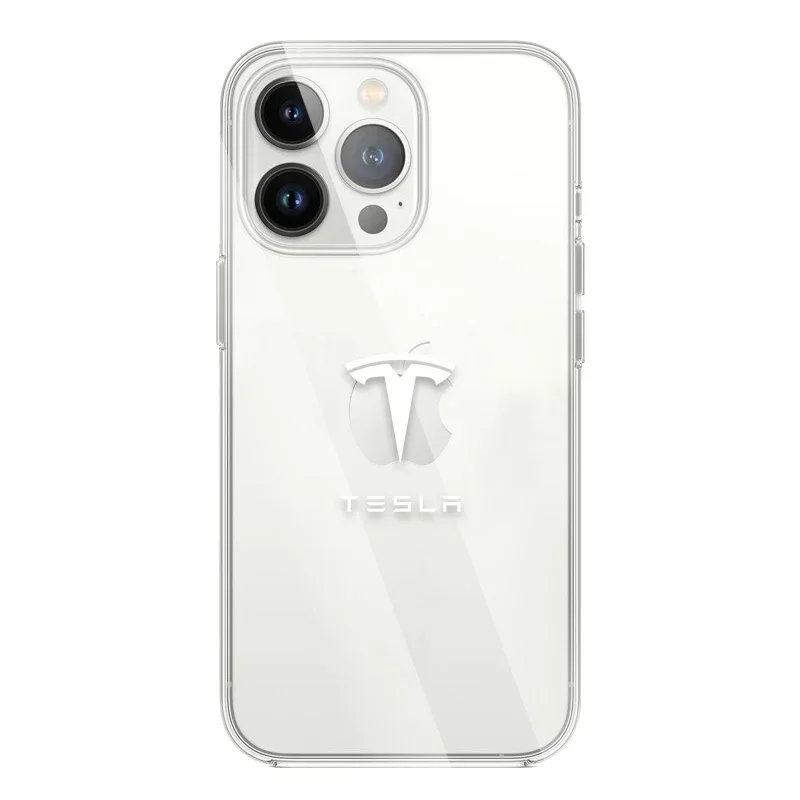 For Tesla model 3 model X Y style Roadster Fashion Clear Cover Phone Case For iPhone 13 Pro 13 Mini 11 12 Max Xr X Xs 7 8 Plus 5