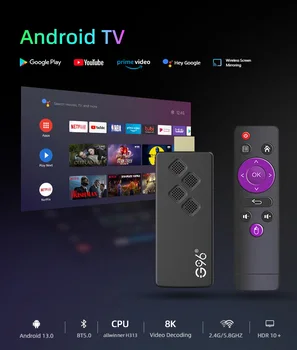 2024 Hot G96 ATV 8k android13.0 TV Stick infrared remote control 2GB8GB 2.4G&5G Dual Wifi BT5 Netflix Youtube Media Player