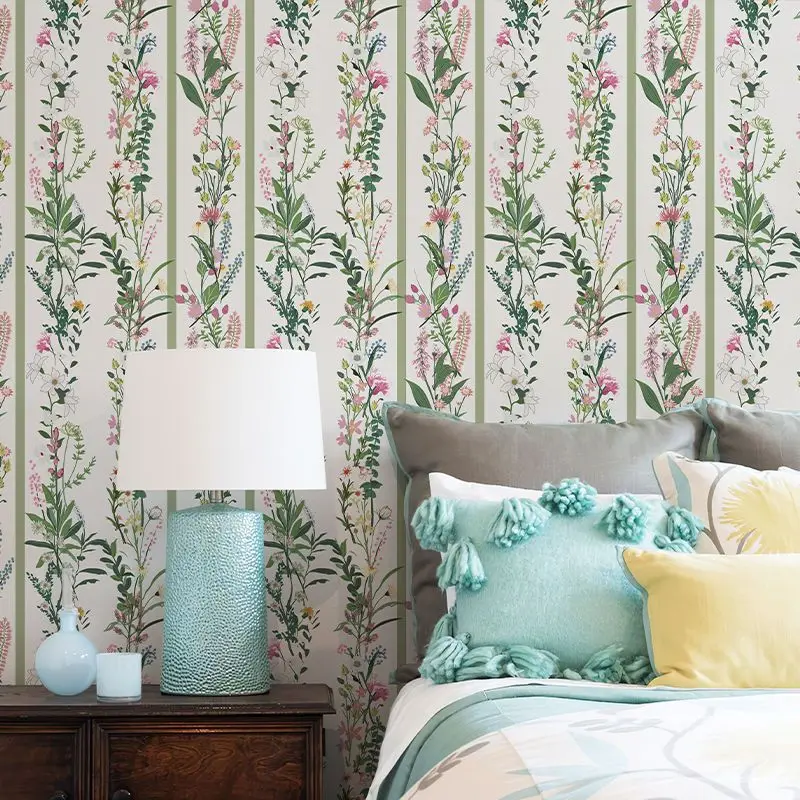 

Self Adhesive European Flower Wallpaper Living Room Bedroom Study Furniture Wall Makeover Home Decor Vine Floral Sticker