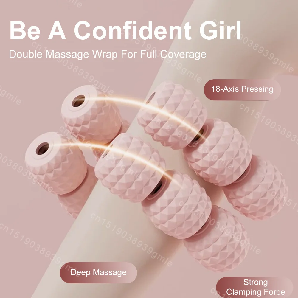 Annular Leg Clamp Massager 12 Wheel Body Slimming Roller Deep Tissue Trigger Point Massage Thigh Calf Arm Relieves Muscle Pain