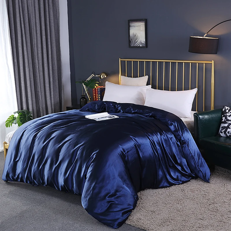 

High End Imitation Silk Quilt Cover Solid Color Multi Size Quilt Cover Large Down Quilt Cover 200x200