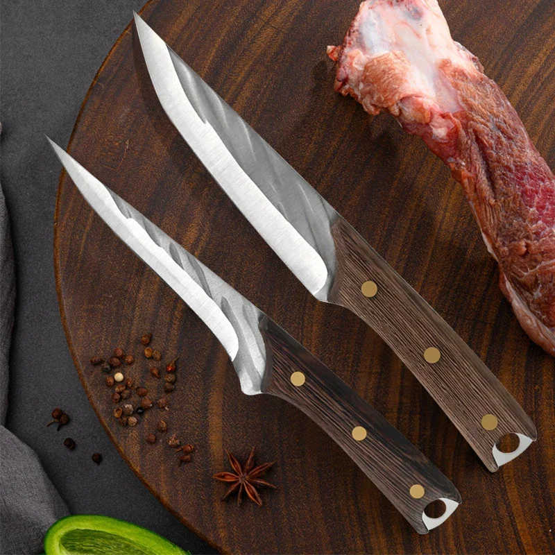 Handmade Forged Meat Cleaver Stainless Steel Boning Knife Camping Hunting Knives Butcher Knife Outdoor Barbecue knife Withcover