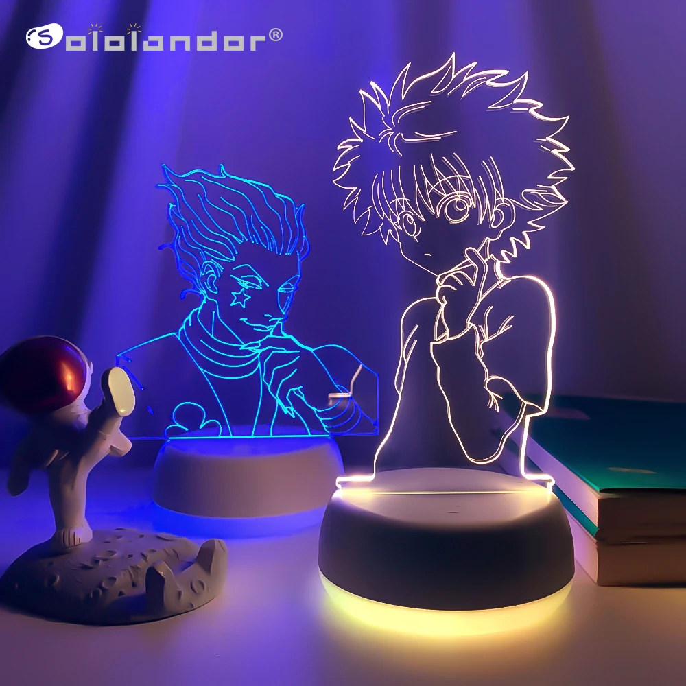 3d Светодиодная лампа Hunter X Killua для спальни ночсветильник декора акриловый с