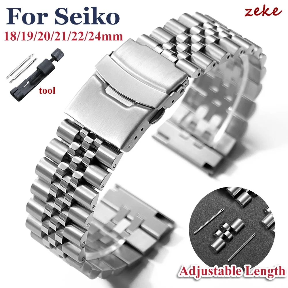 Straight End Stainless Steel Bracelet Belt for Jubilee for Seiko