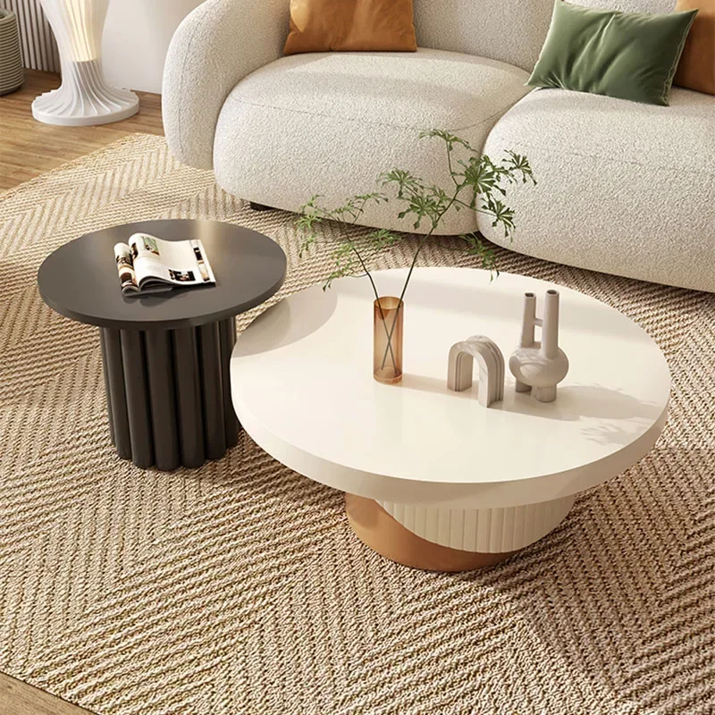 

Милый набор, кофейный столик, роскошный современный уникальный низкий журнальный столик в скандинавском стиле, боковой столик для хранения в эстетике, круглая мебель для гостиной