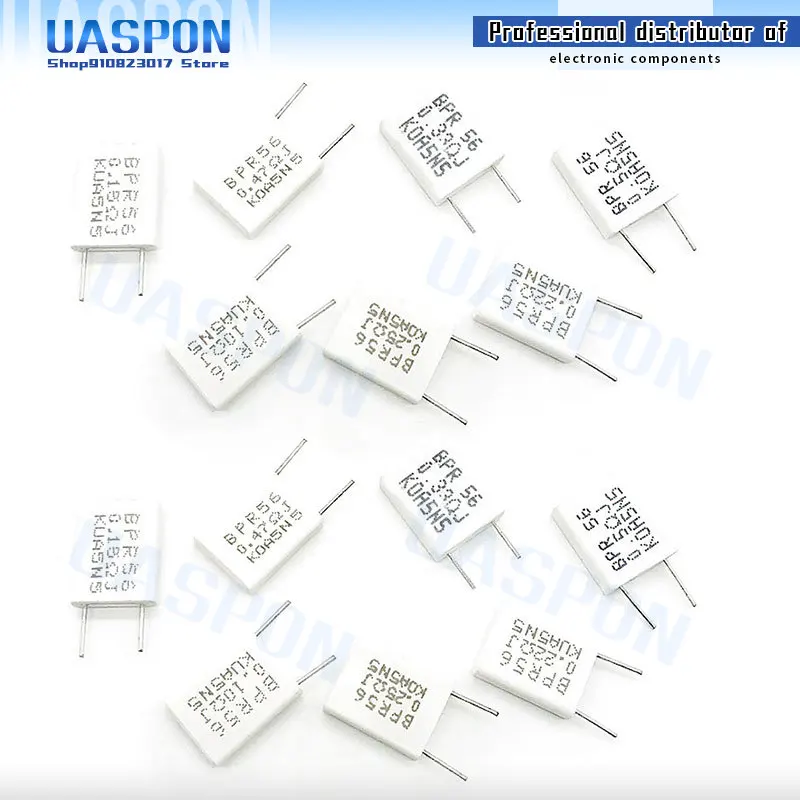 

100pcs BPR56 5W 0.1 0.15 0.22 0.25 0.33 0.5 ohm Non-inductive Ceramic Cement Resistor 0.1R 0.15R 0.22R 0.25R 0.33R 0.5R