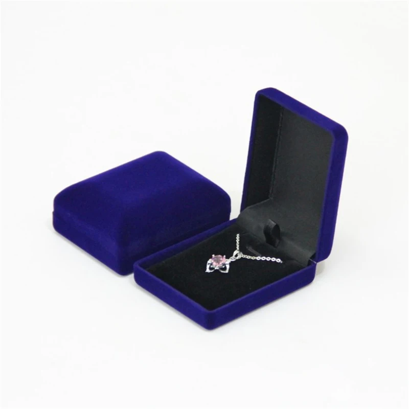 Elegant Velvet Jewelry Organizer Gift Box - Pendant Necklace & Long Earrings Storage