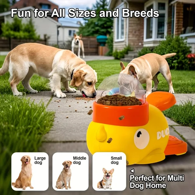 Cartoon Little Yellow Duck Shape Interactive Dog Toys Anti-Slip Design Pets Intelligence Exercise Feeder Food Dispenser Supplies 3