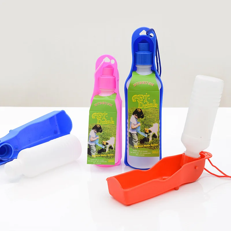 Portable Pet Water Dispenser 500ML Automatic Dog Water Bottle for Outdoor Travel