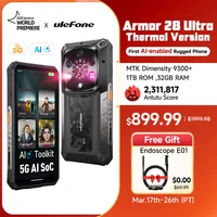 Ulefone AI Armor 28 Ultra 5G Thermal Imaging Rugged Phone MTK Dimensity 9300+ AMOLED Android Smartphone 1TB ROM Mobile phone 1