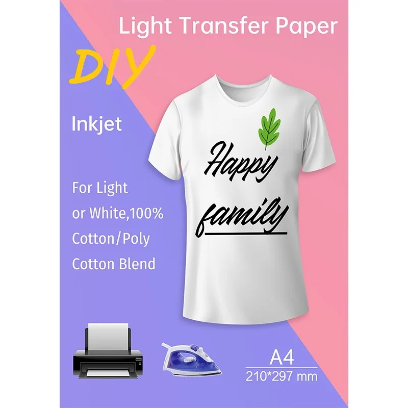 20Pcs Heat Transfer Paper Label T-Shirt Print on Light Inkjet Printer Craft  DIY