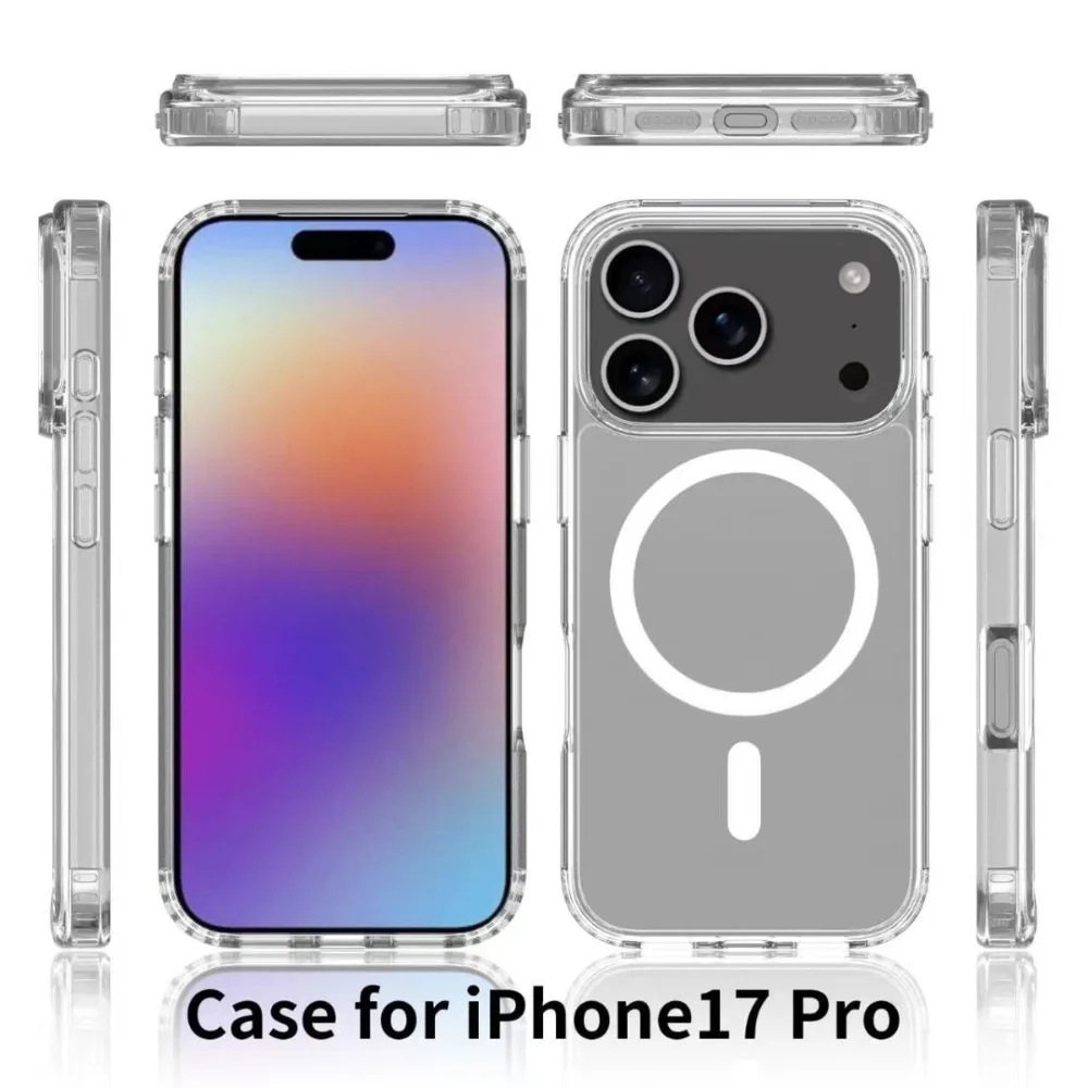 Magnetic Protection Shockproof Transparent Phone Case with MagSafe Compatibility