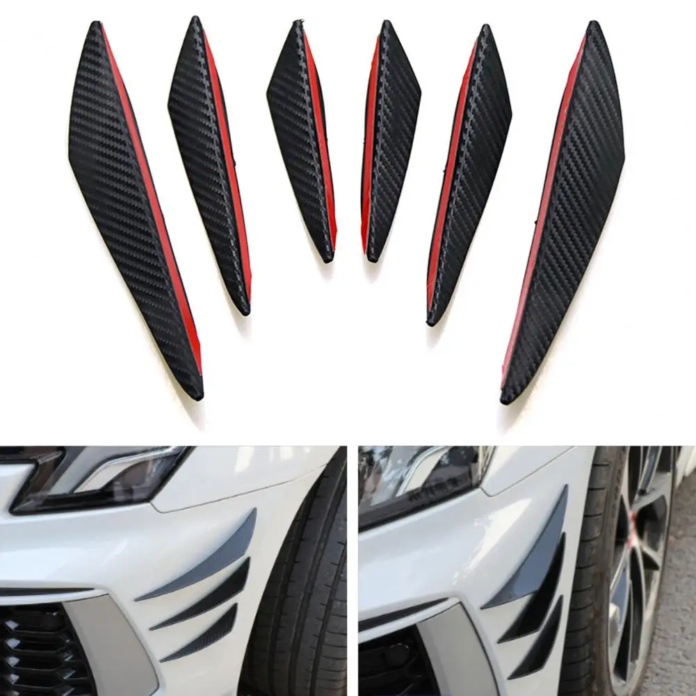

6 Pcs Car Spoiler Splitters Decorative Easy Installation Protect Vehicle Edge Thick Great Stickiness Spoiler Lips Car Accessorry