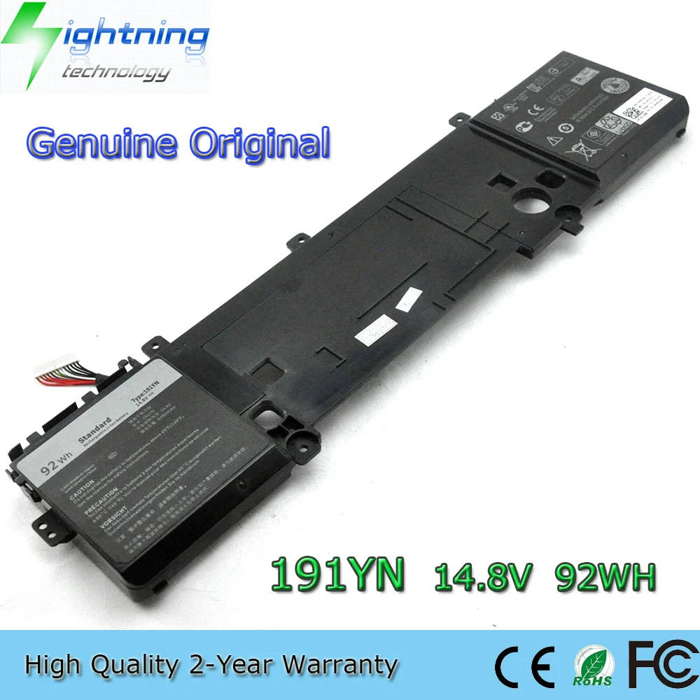 

New Genuine Original 191YN 14.8V 92Wh Laptop Battery for Dell Alienware 15 R1 R2 ALW15ED-2718 2828 1718 1828 2F3W1