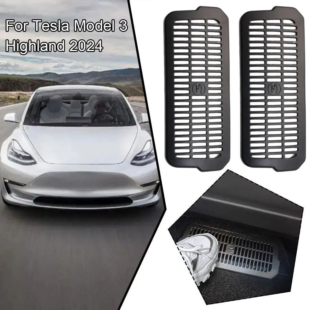 Tesla Highland 2024 용 뒷좌석 에어 벤트 커버 그릴 보호대 US 2Pcs 에어 컨디션 아울렛 공기 흐름 벤트 커버 L7C4