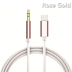 USB Type C to 3.5mm Audio Adapter for Headphones and Speakers (Rose Gold)