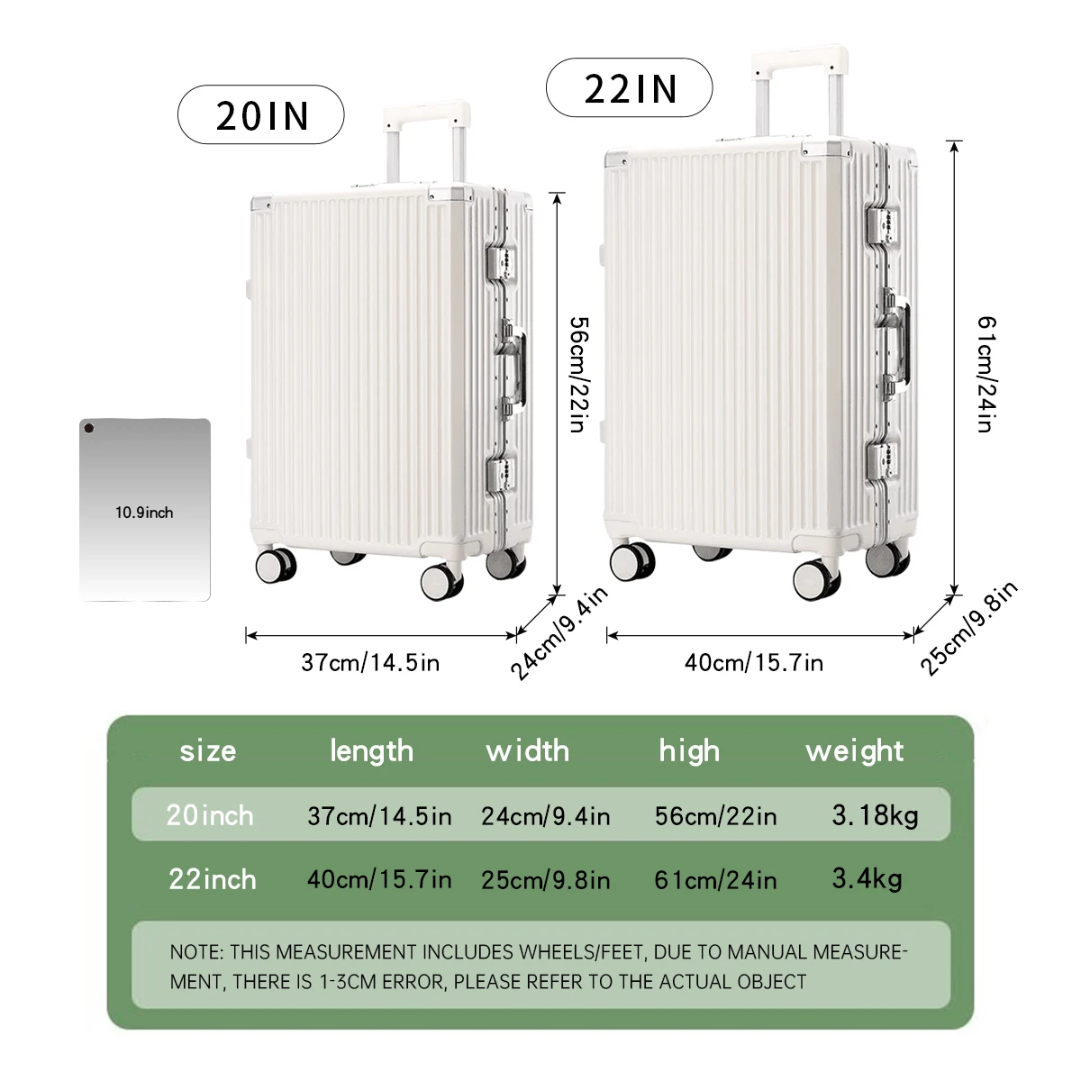 Trolley Luggage 20 24 26 28 英寸 Aluminum Frame Rolling Luggage Case Travel Suitcase on Wheels Combination Lock Carry on Luggage